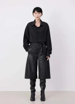 Outlet BERMUDA EN CUIR Femme Pantalons