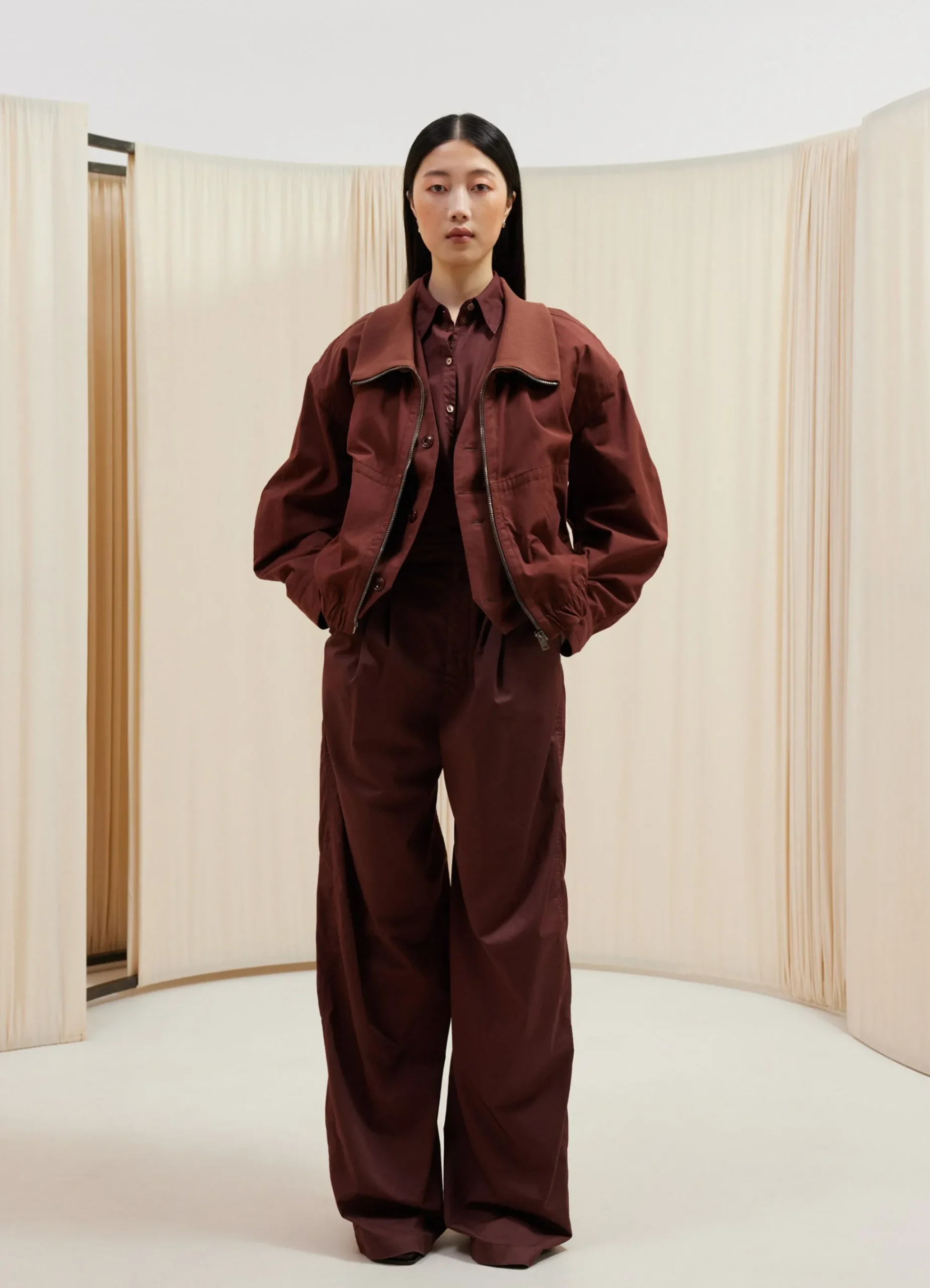 Cheap BLOUSON DOUBLÉ À COL CÔTELÉ Femme Vestes & Outerwear
