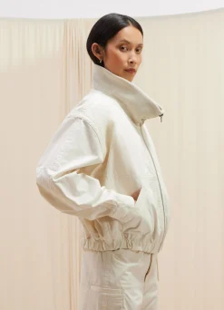 Outlet BLOUSON DOUBLÉ À COL CÔTELÉ Femme Vestes & Outerwear