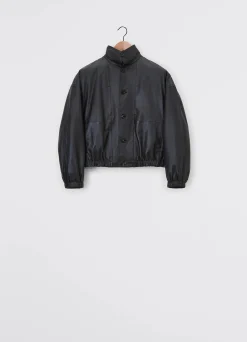 Best Sale BLOUSON EN CUIR À COL DROIT Femme Vestes & Outerwear