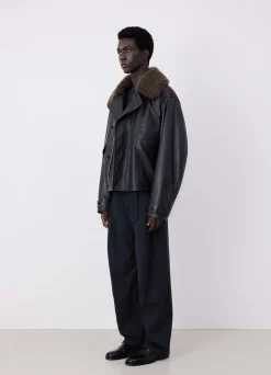 Cheap BLOUSON EN CUIR MATELASSÉ Homme Vestes & Outerwear