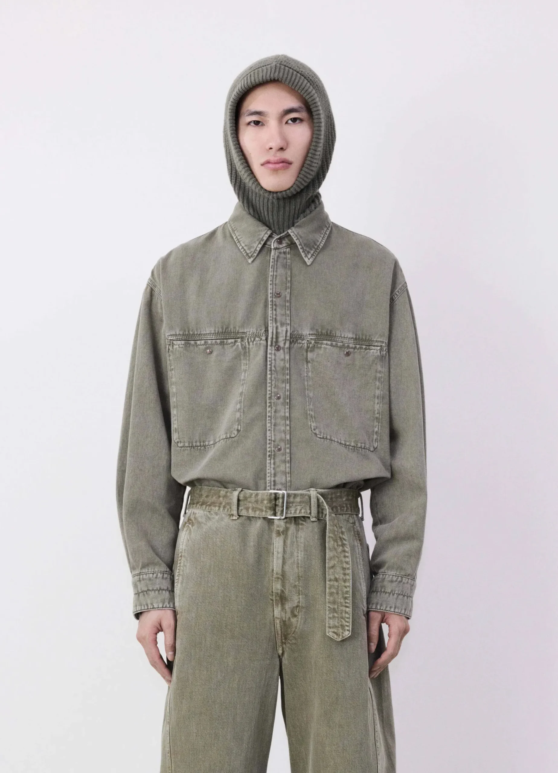New CAGOULE EN LAINE D'AGNEAU Femme Accessoires Textiles|Accessoires Textiles