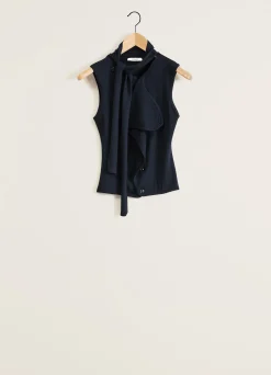 Shop CARDIGAN ASYMÉTRIQUE SANS MANCHES Femme Maille|Hauts