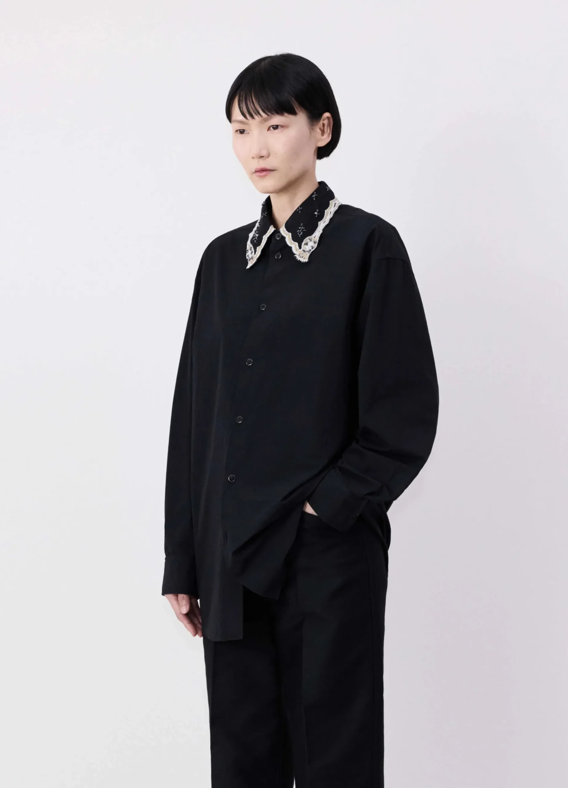 Sale CHEMISE À COL BRODÉ Femme Chemises