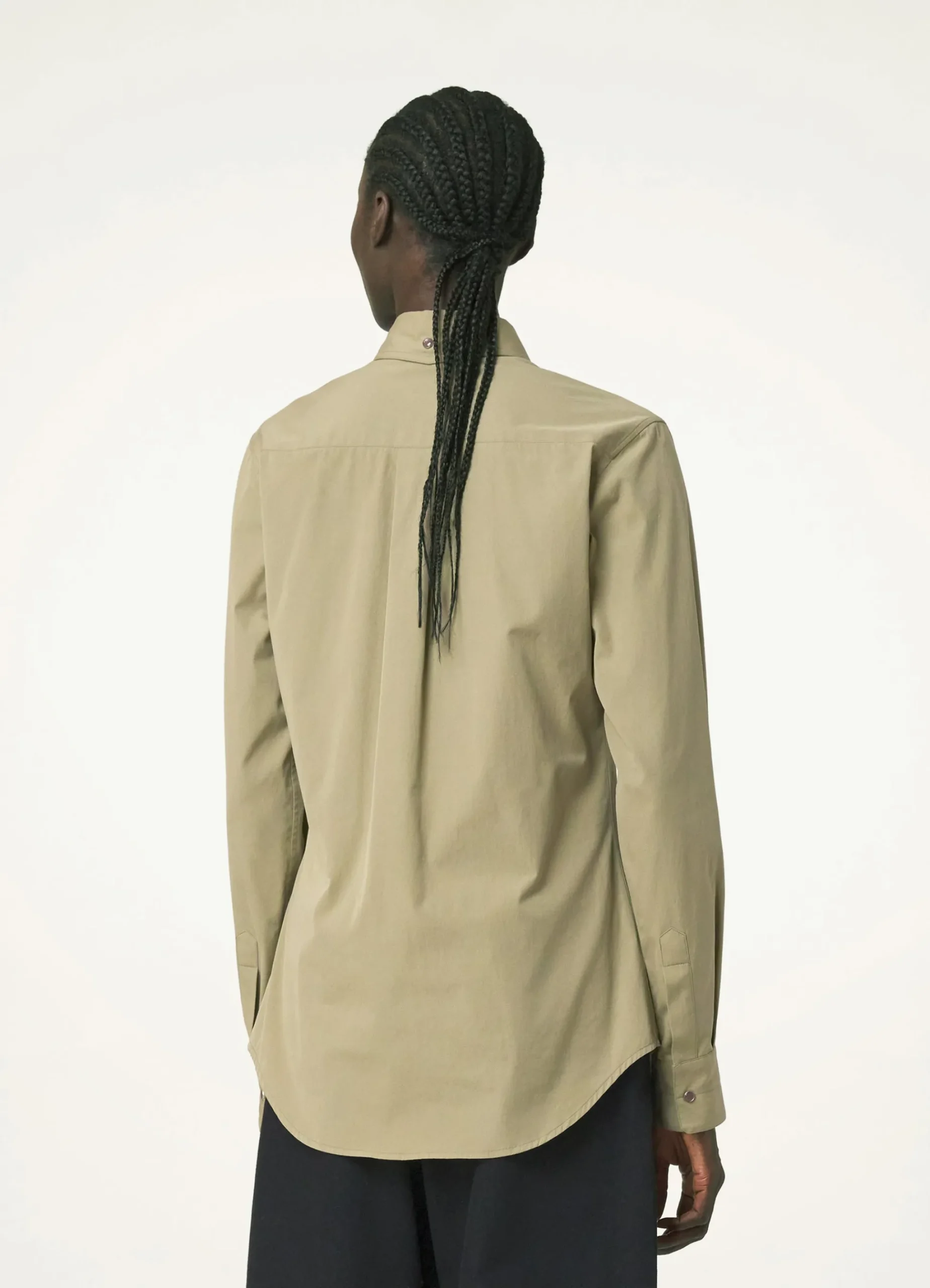 New CHEMISE À COL POINTU ET BOUTTONS-PRESSION Femme Chemises