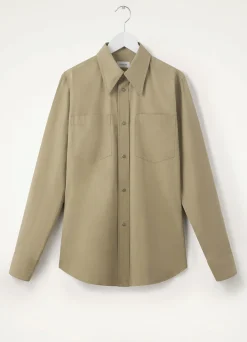 New CHEMISE À COL POINTU ET BOUTTONS-PRESSION Femme Chemises