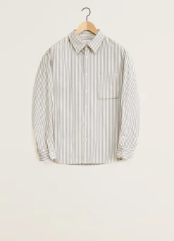 Cheap CHEMISE À MANCHES LONGUES ET À POCHE DOUBLE Homme Chemises