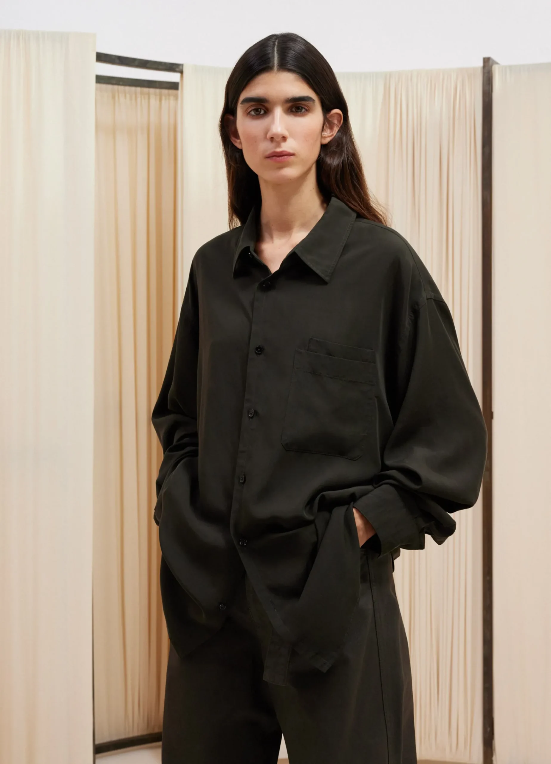 Best CHEMISE À POCHE DOUBLÉE ET À MANCHES LONGUES Femme Chemises|Chemises