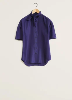 Hot CHEMISE AJUSTÉE À MANCHES COURTES AVEC ÉCHARPE Femme Chemises