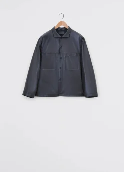 Outlet CHEMISE EN CUIR À COL MONTANT Homme Chemises|Vestes & Outerwear