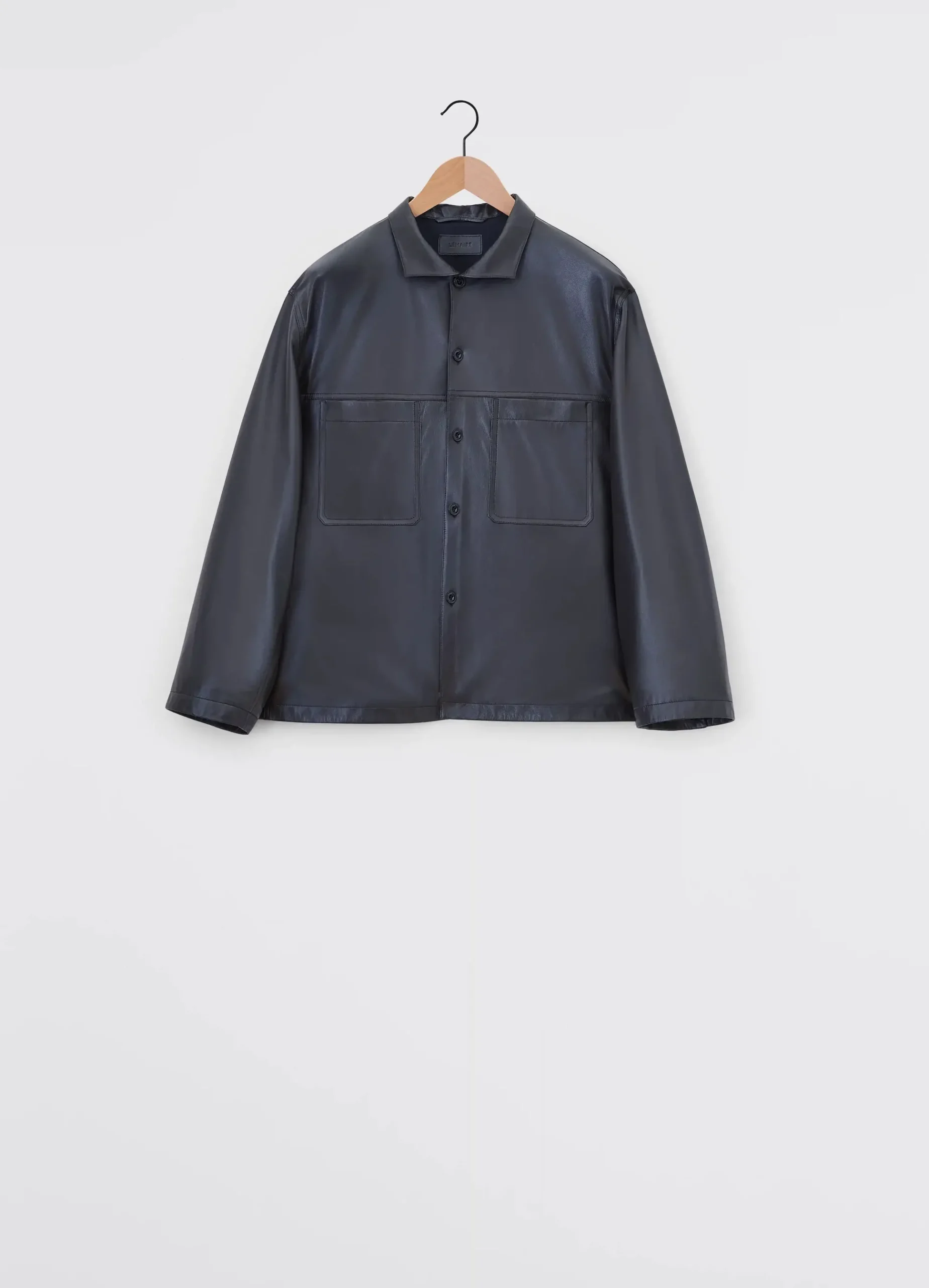 Outlet CHEMISE EN CUIR À COL MONTANT Homme Chemises|Vestes & Outerwear