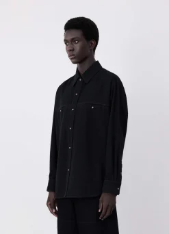 New CHEMISE EN DENIM À BOUTONS PRESSION Homme Denim|Chemises