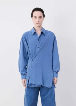 Best Sale CHEMISE TWISTED EN DENIM Femme Denim|Chemises