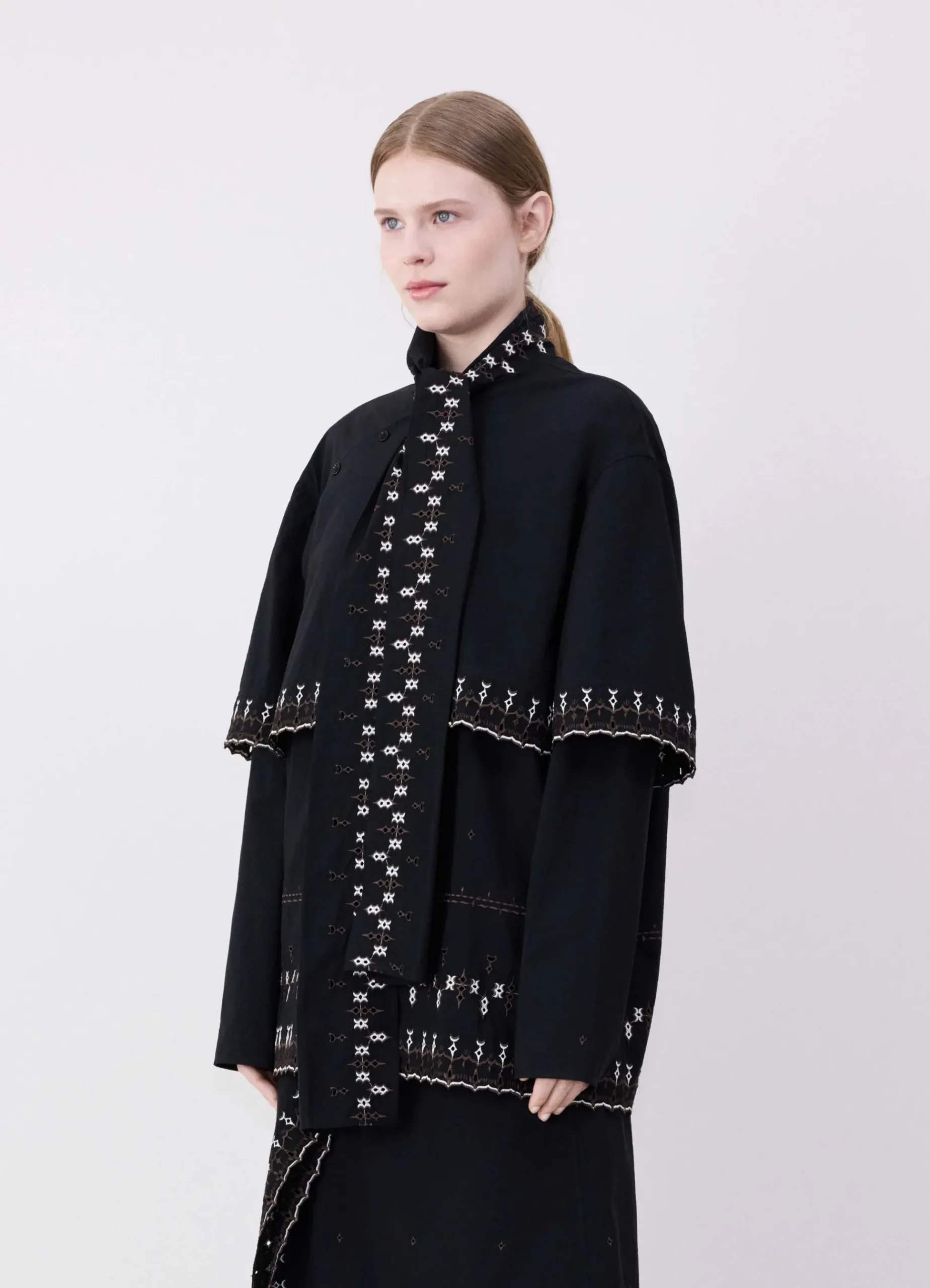 Fashion CHEMISIER ASYMÉTRIQUE BRODÉ Femme Hauts