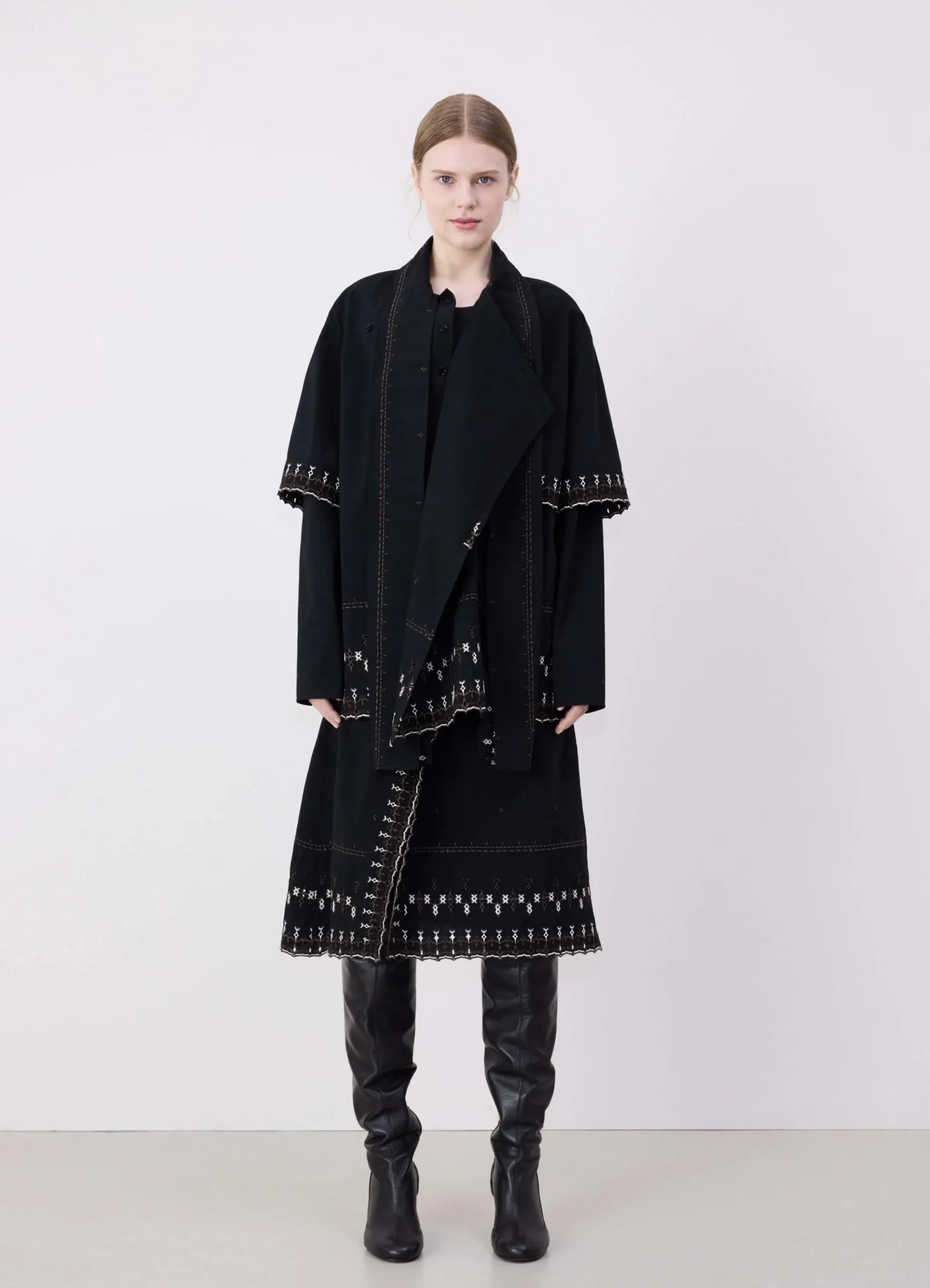 Fashion CHEMISIER ASYMÉTRIQUE BRODÉ Femme Hauts