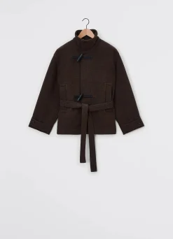 Sale DUFFLE-COAT PEIGNOIR À SURPIQÛRES CONTRASTÉES Femme Manteaux