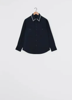 Clearance EMBROIDERED COLLAR SHIRT Homme Chemises