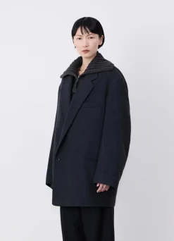Cheap MANTEAU COURT MAXI À DOUBLE BOUTONNAGE Femme Manteaux|Manteaux