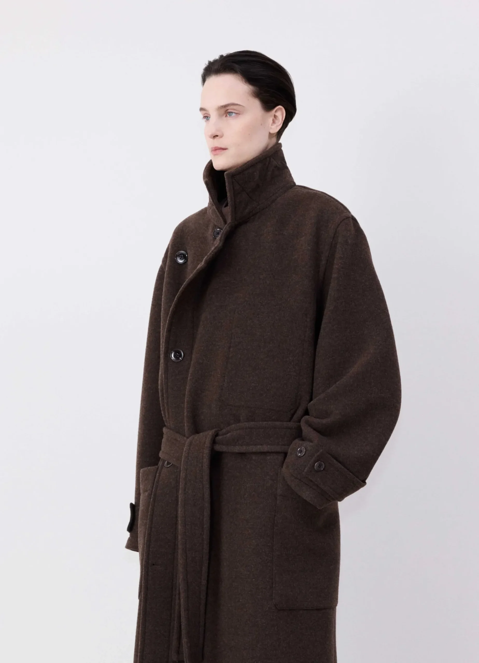 New MANTEAU ENVELOPPANT À SURPIQÛRES CONTRASTÉES Femme Manteaux|Manteaux