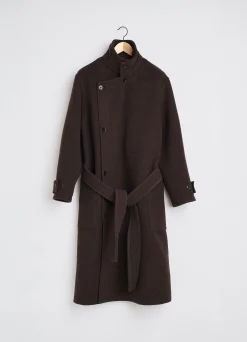 New MANTEAU ENVELOPPANT À SURPIQÛRES CONTRASTÉES Femme Manteaux|Manteaux