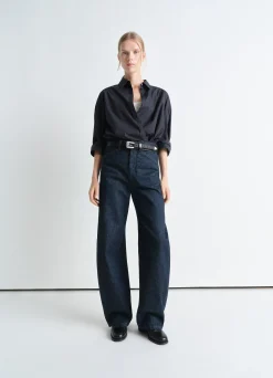 Clearance PANTALON ARRONDI TAILLE HAUTE Femme Denim|Pantalons