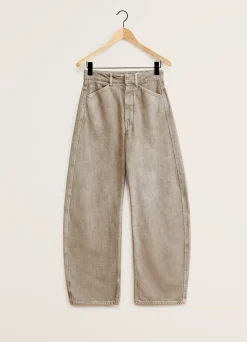 Shop PANTALON ARRONDI TAILLE HAUTE Femme Denim|Pantalons