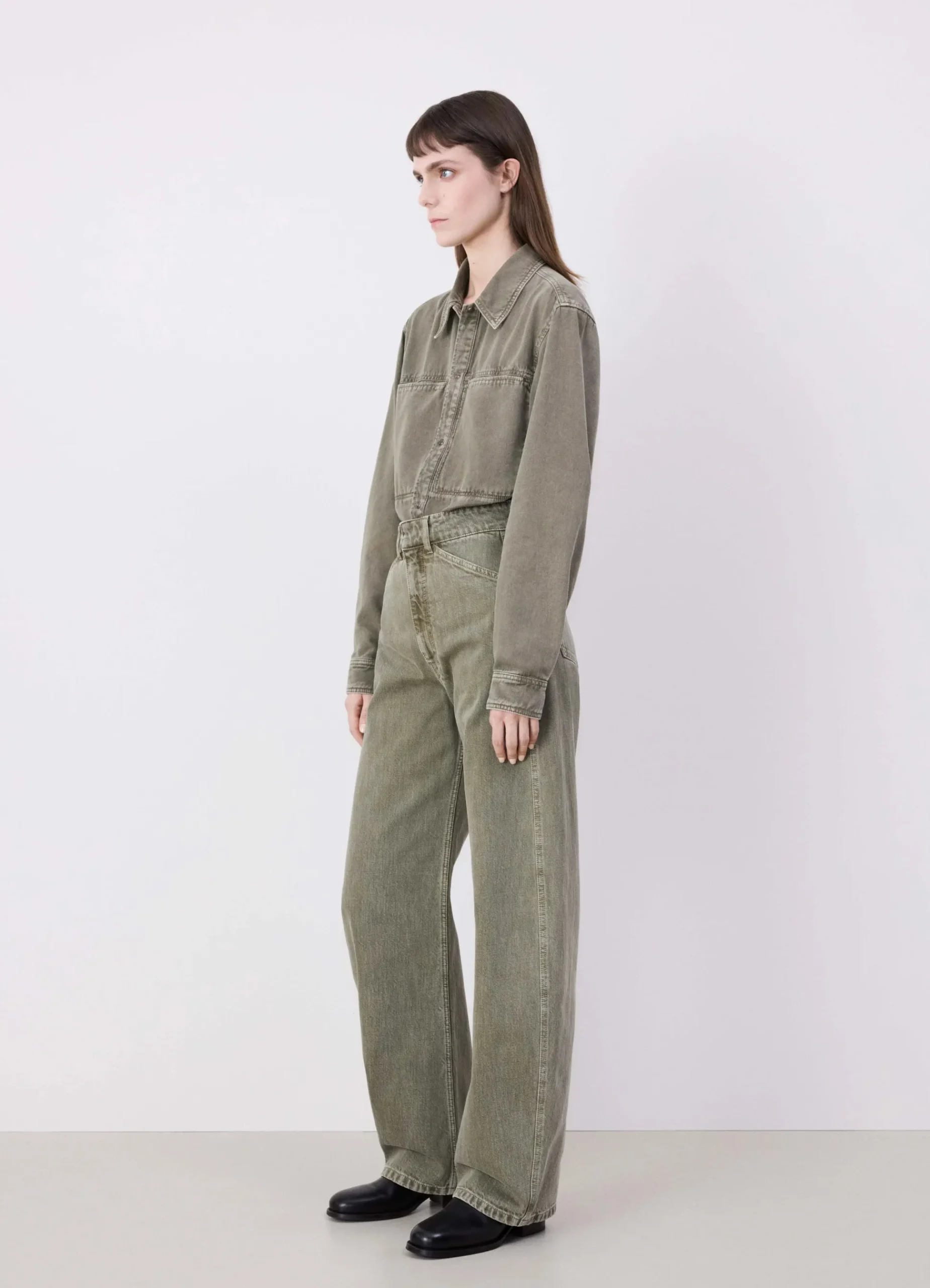 Clearance PANTALON ARRONDI TAILLE HAUTE Femme Denim|Pantalons
