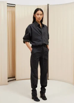 Best Sale PANTALON DROIT À FICELLES Femme Pantalons