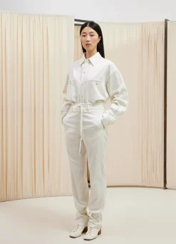 Sale PANTALON DROIT À FICELLES Femme Pantalons