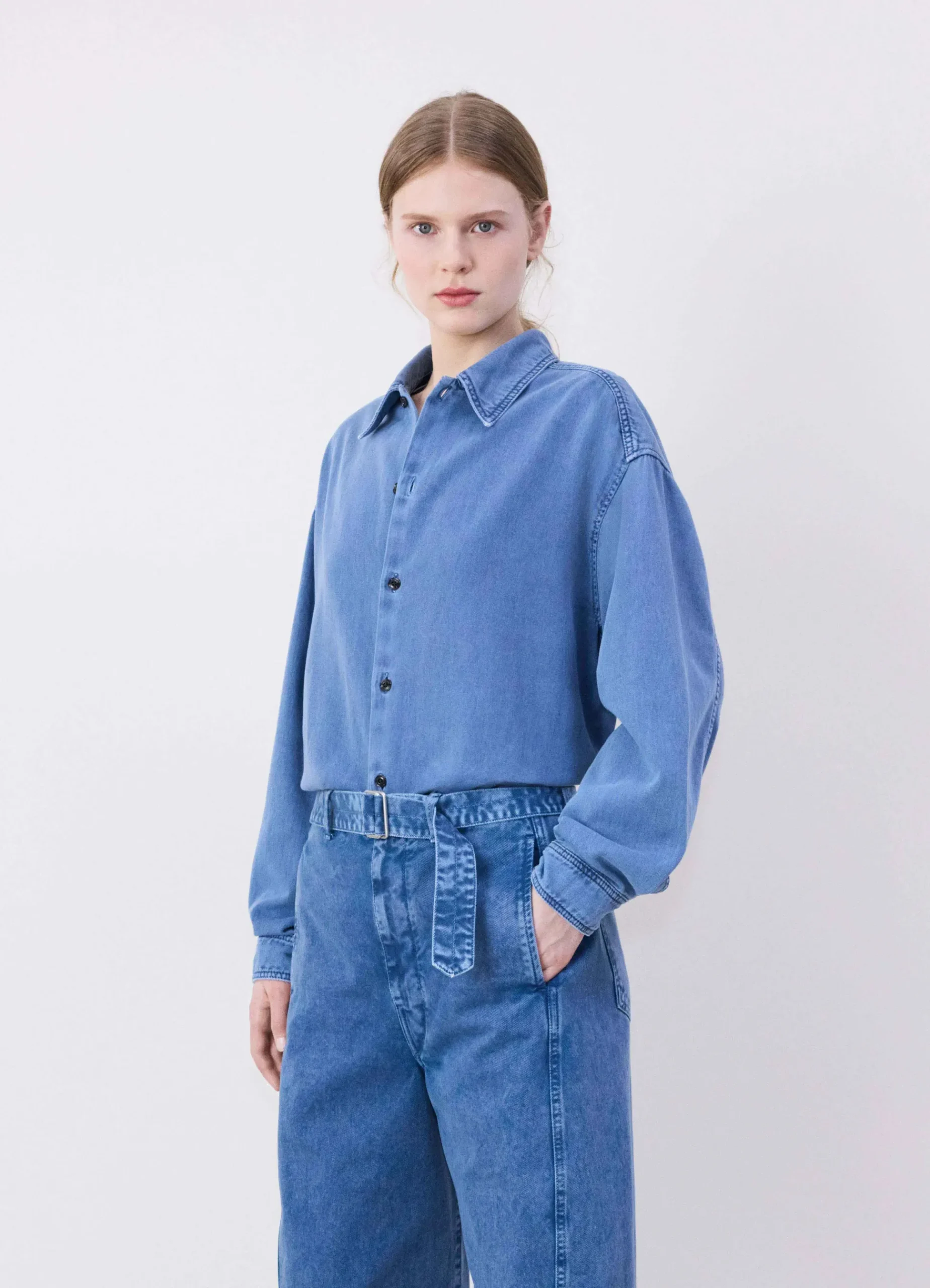 Clearance PANTALON TWISTED CEINTURÉ Femme Denim|Pantalons