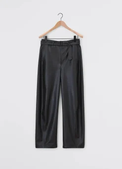 New PANTALON TWISTED CEINTURÉ EN CUIR Femme Pantalons|Pantalons
