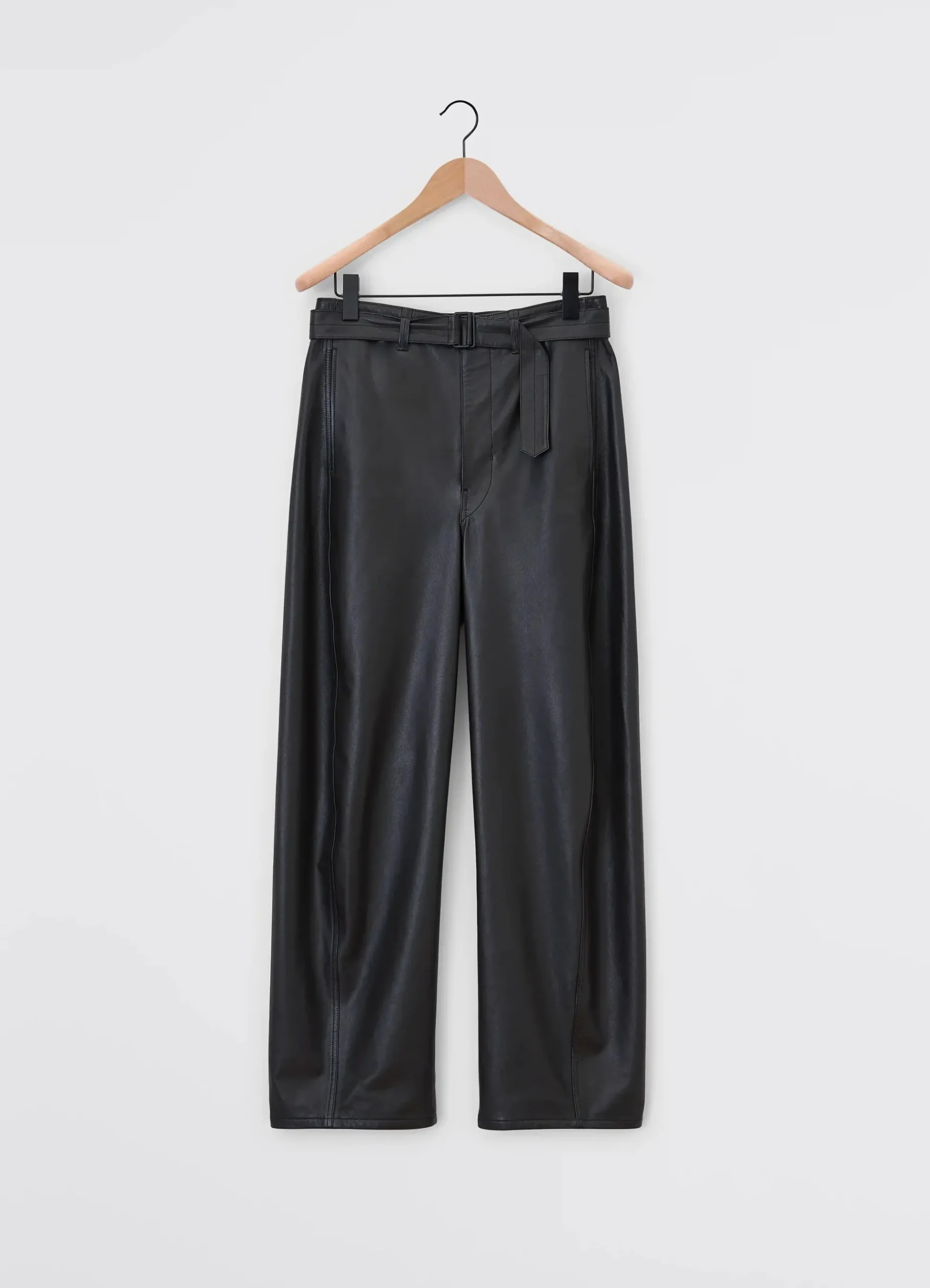 New PANTALON TWISTED CEINTURÉ EN CUIR Femme Pantalons|Pantalons