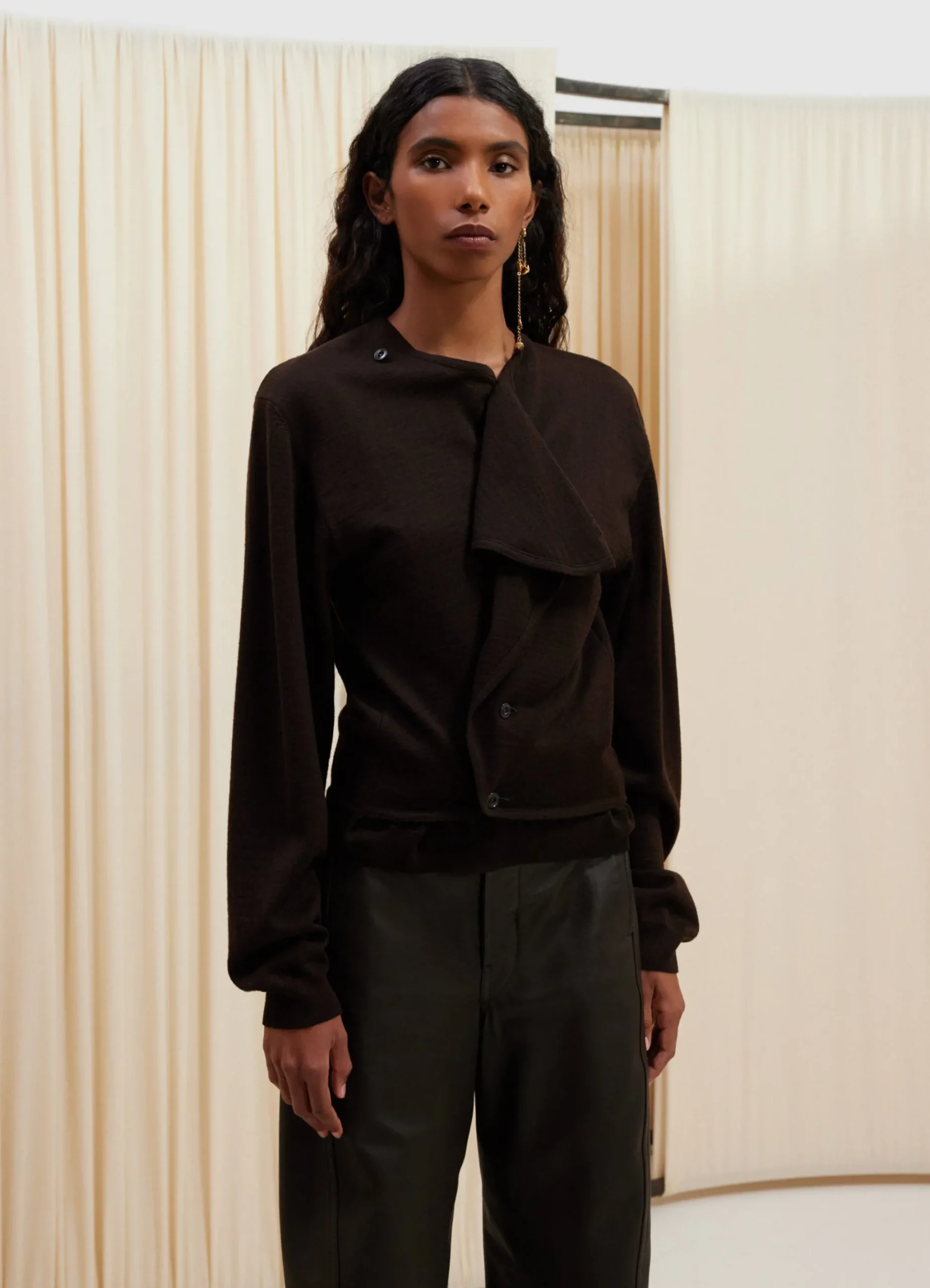 Online PULL-OVER CARDIGAN EN TROMPE L'OEIL Femme Maille|Hauts