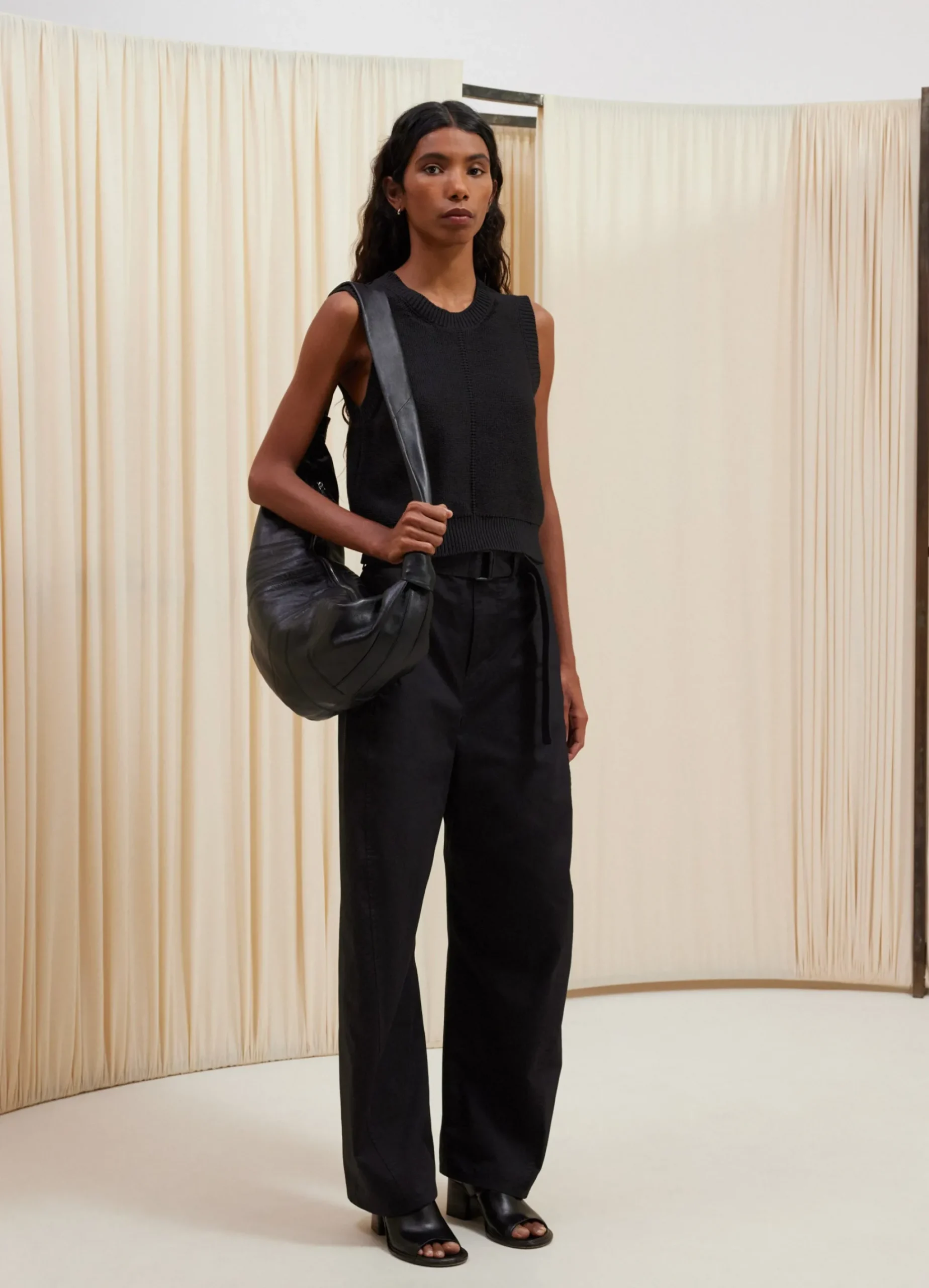 New PULL-OVER COURT SANS MANCHES Femme Maille|Hauts