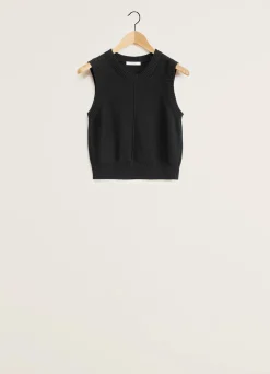 New PULL-OVER COURT SANS MANCHES Femme Maille|Hauts