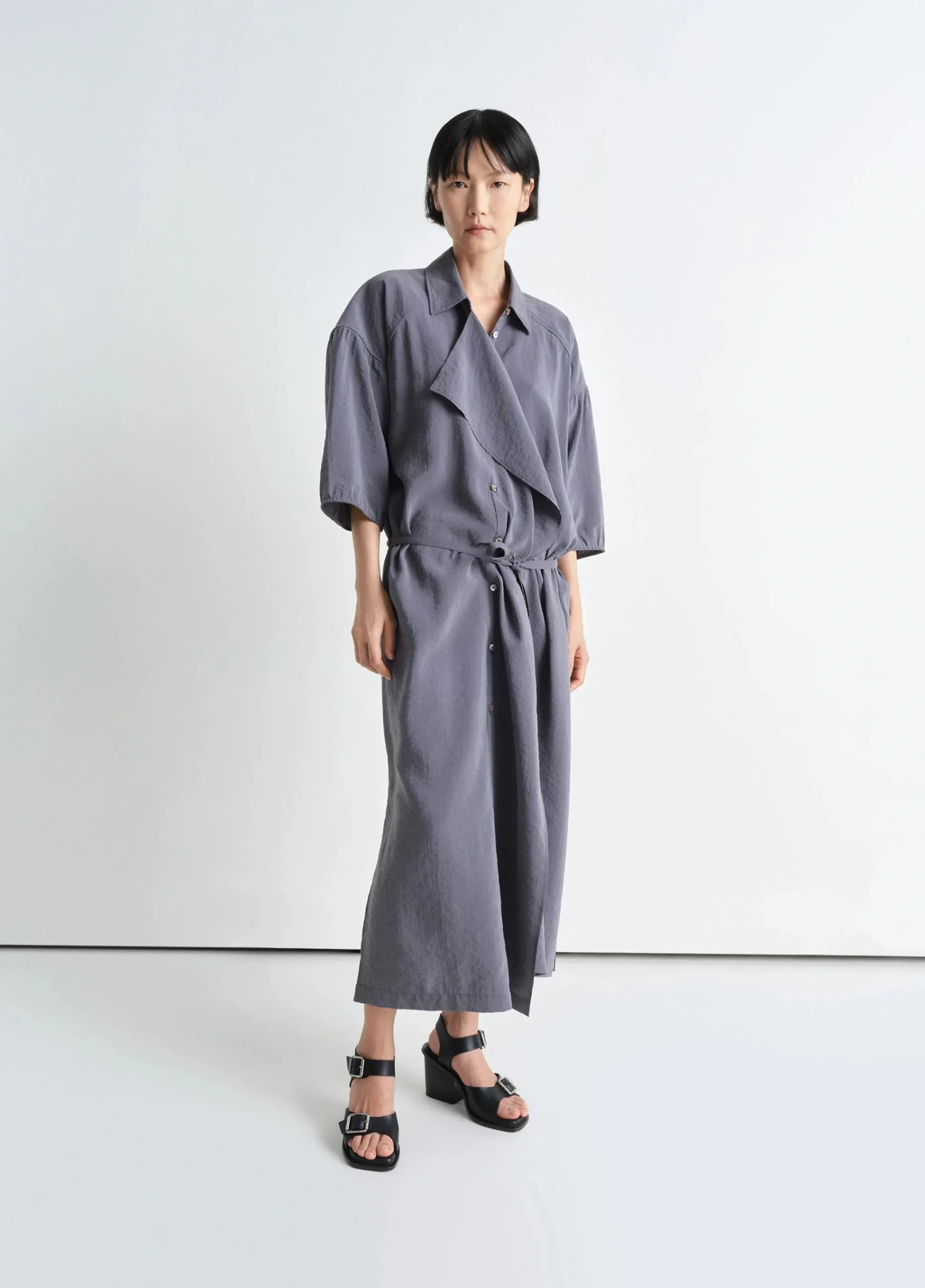 New ROBE CHEMISE ASYMÉTRIQUE Femme Robes