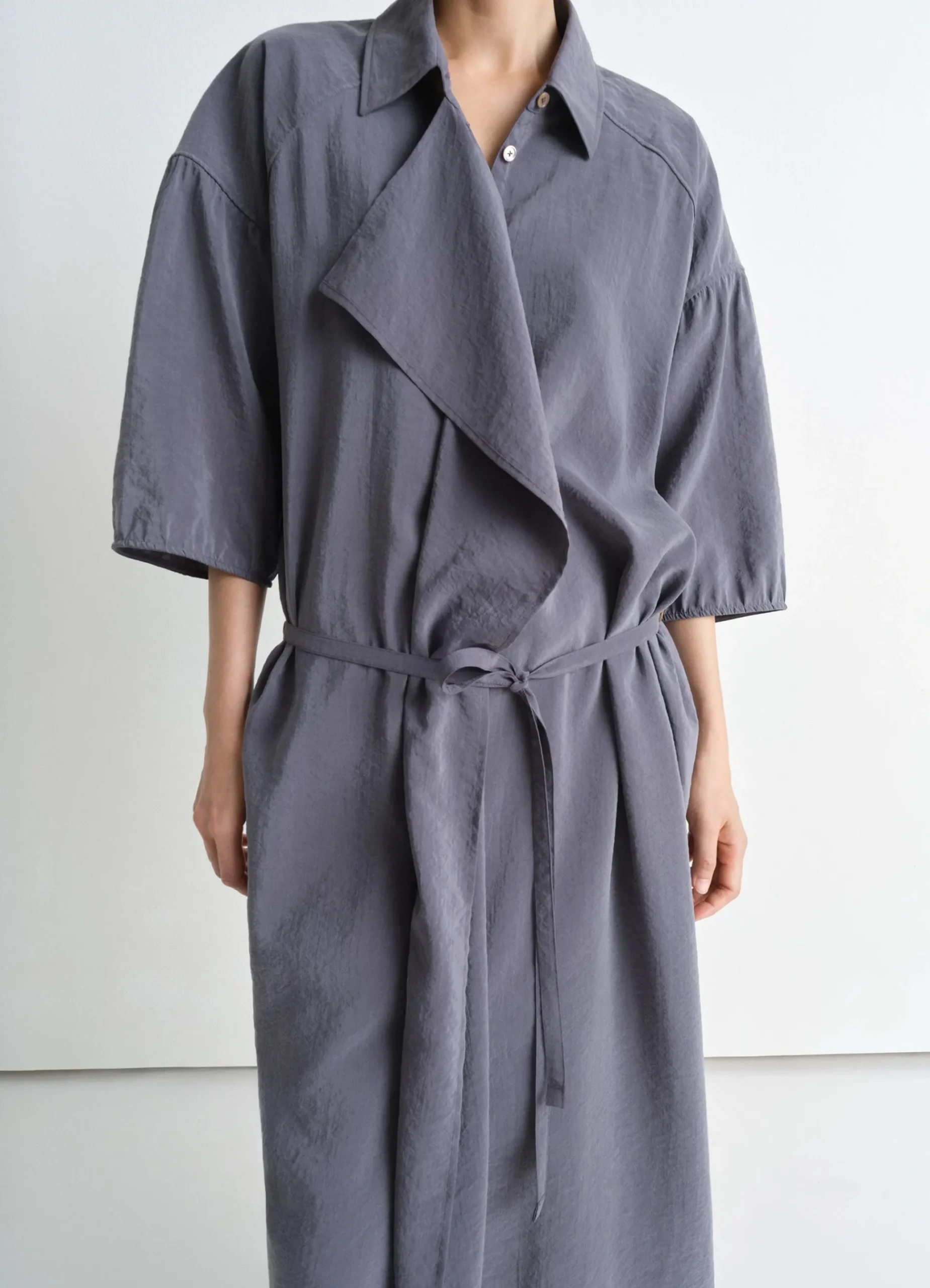 New ROBE CHEMISE ASYMÉTRIQUE Femme Robes