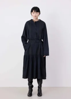 Cheap ROBE FRONCÉE À SURPIQÛRES Femme Robes