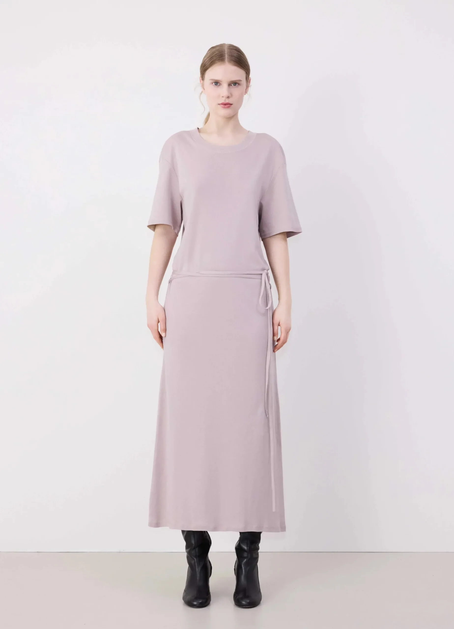 Sale ROBE T-SHIRT CÔTELÉE ET CEINTURÉE Femme Robes