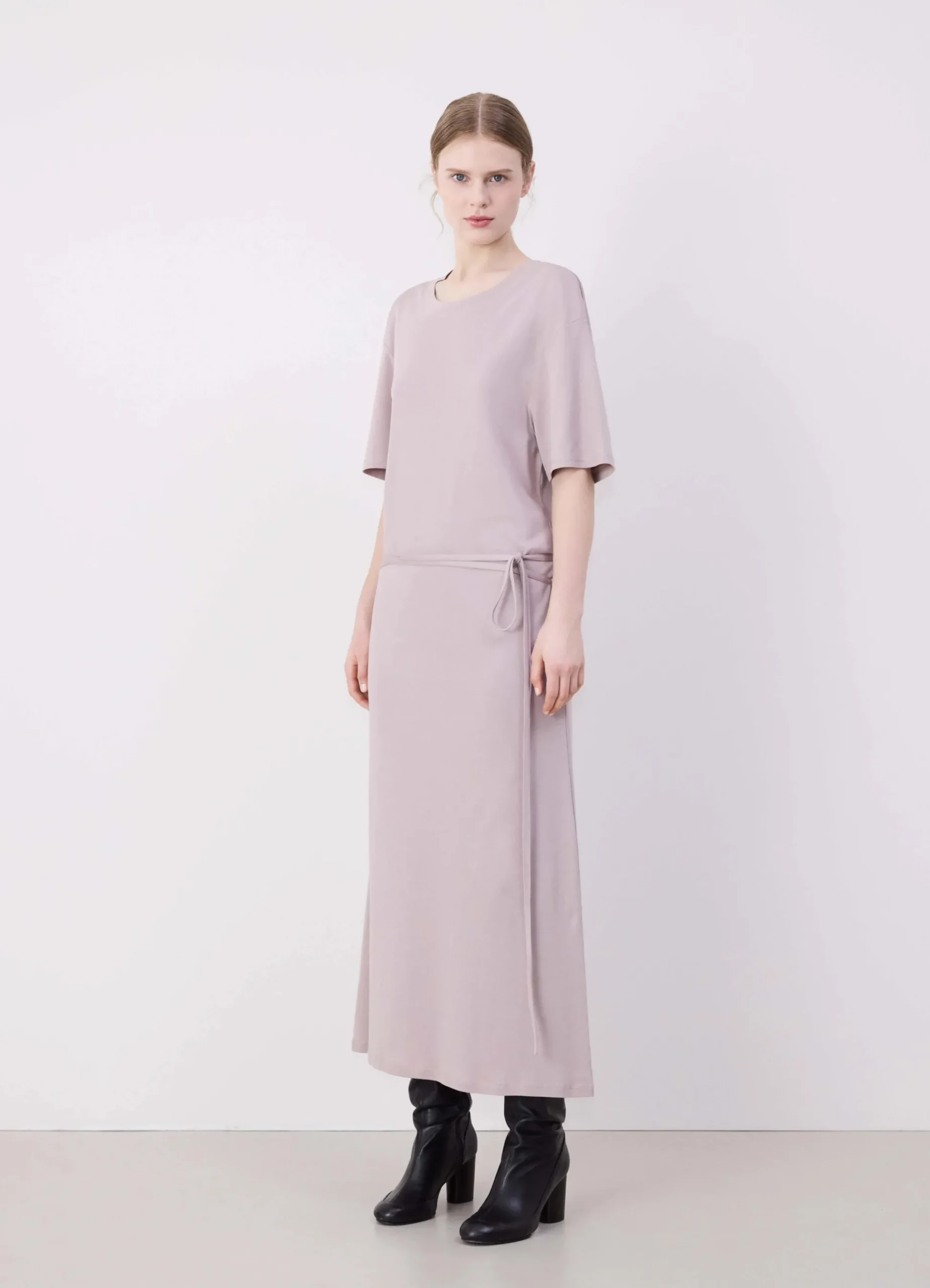 Sale ROBE T-SHIRT CÔTELÉE ET CEINTURÉE Femme Robes