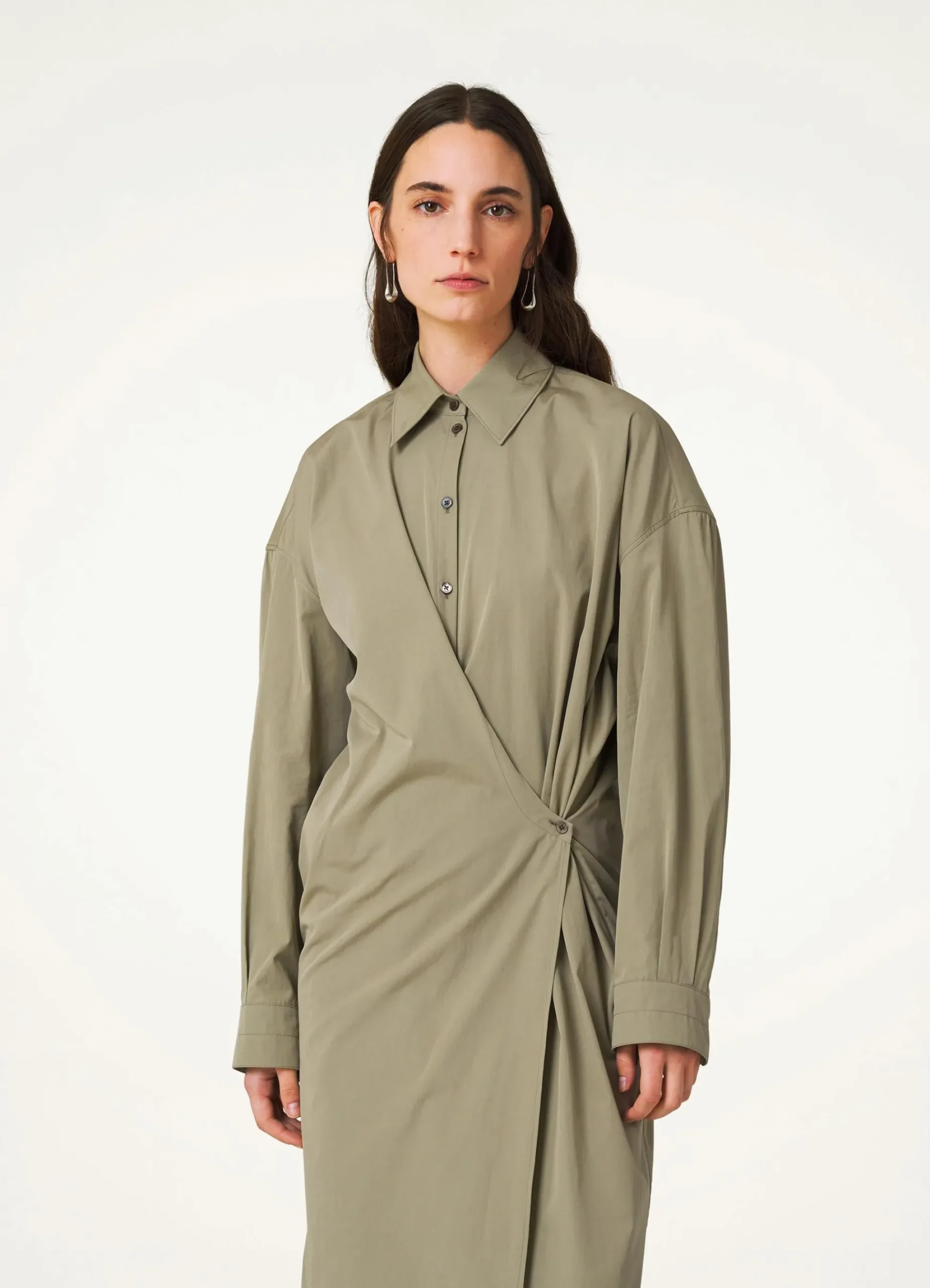 Fashion ROBE TWISTED À COL DROIT Femme Robes