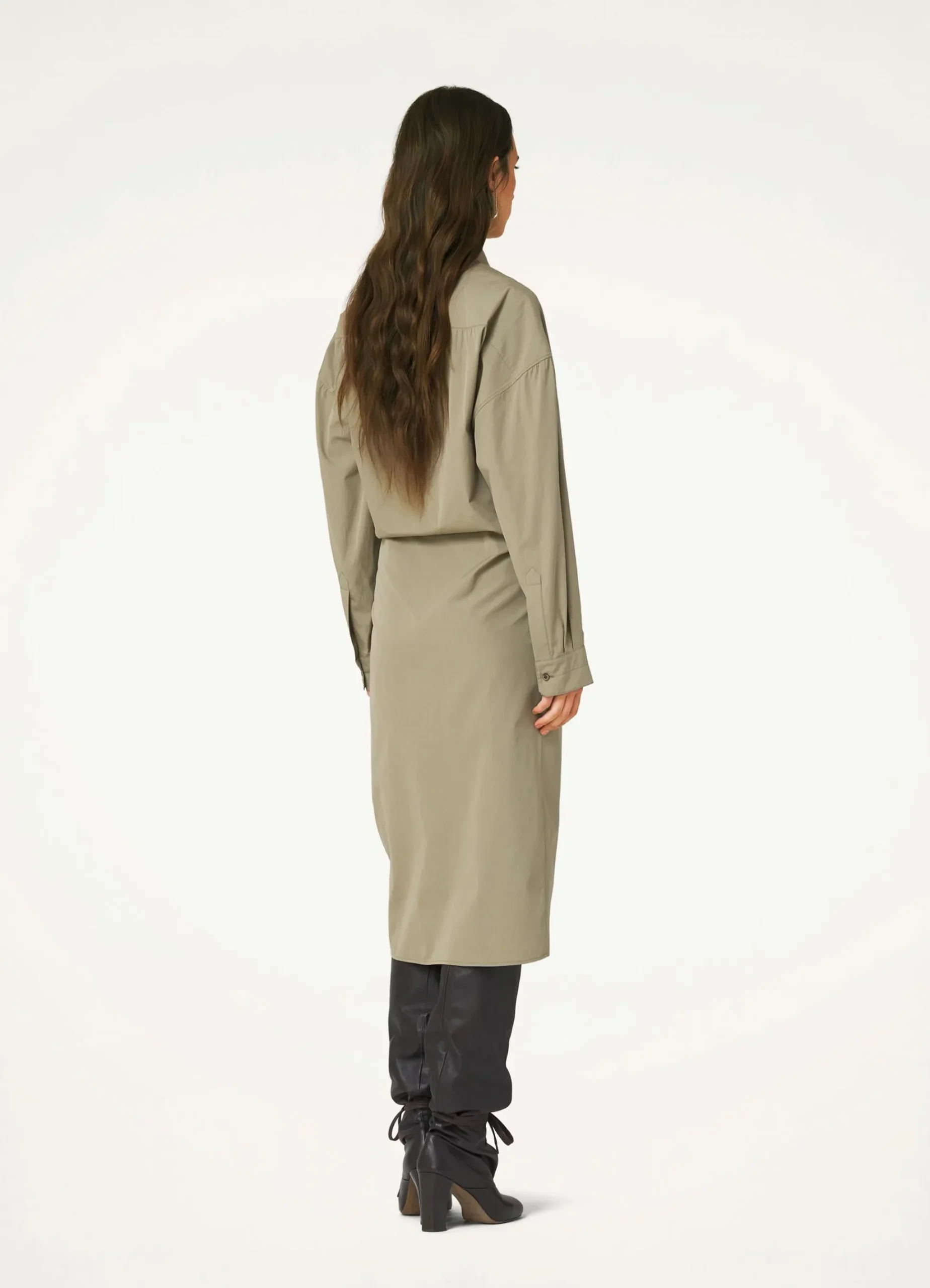 Fashion ROBE TWISTED À COL DROIT Femme Robes