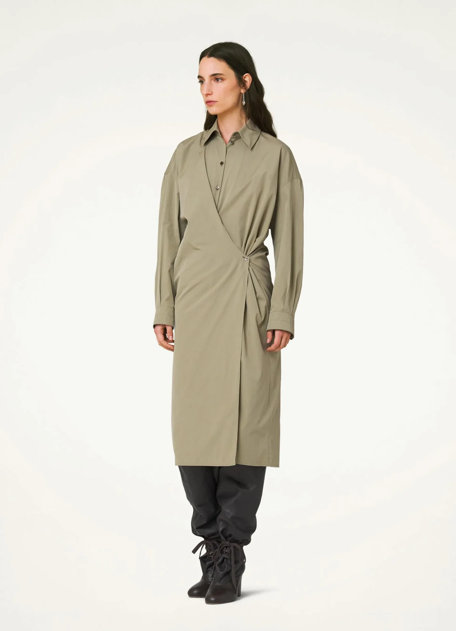 Fashion ROBE TWISTED À COL DROIT Femme Robes