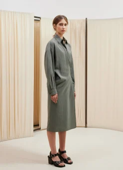 Fashion ROBE TWISTED À COL DROIT Femme Robes