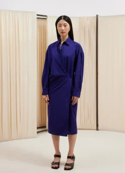 Fashion ROBE TWISTED À COL DROIT Femme Robes