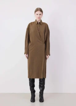 Hot ROBE TWISTED À COL DROIT Femme Robes