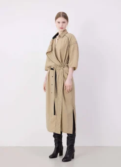 Cheap ROBE-CHEMISE ASYMÉTRIQUE BRODÉE Femme Robes