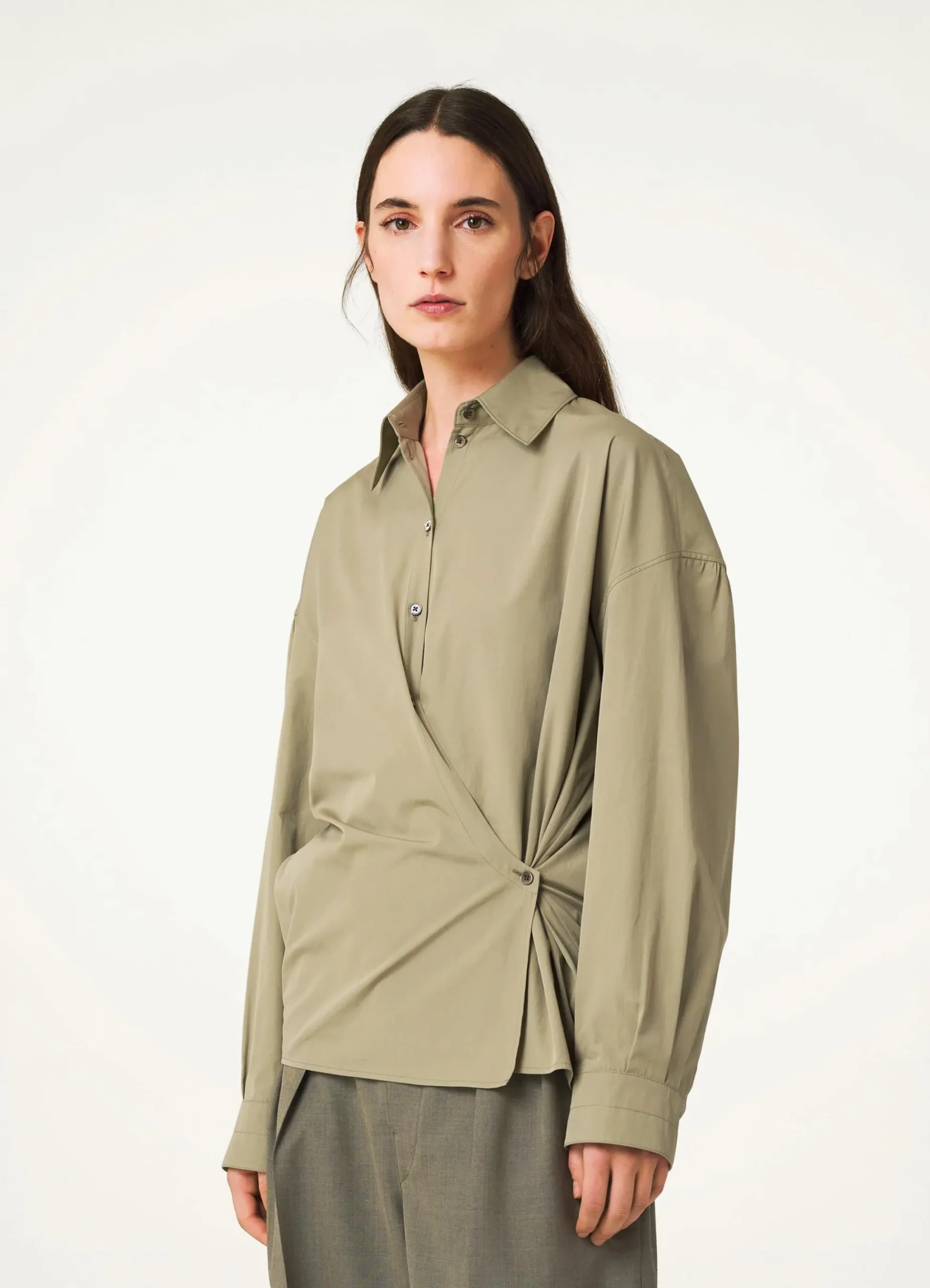Discount STRAIGHT COLLAR TWISTED SHIRT Femme Chemises