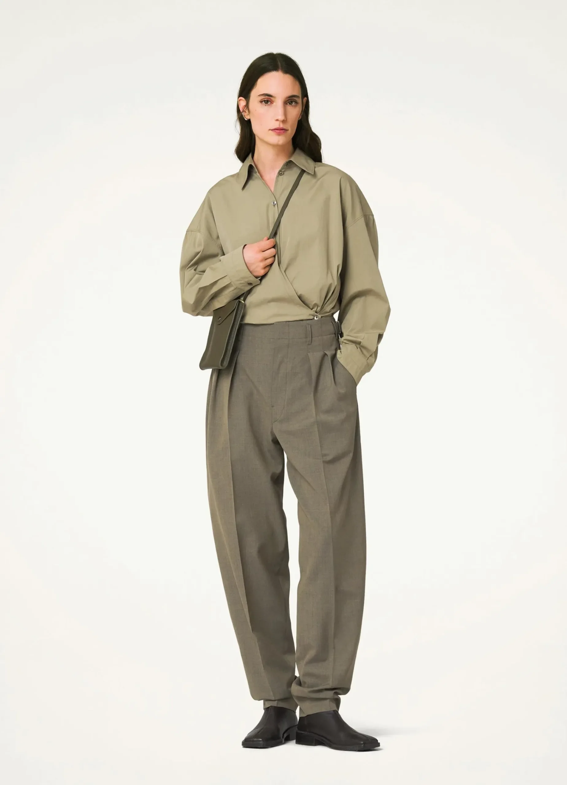 Discount STRAIGHT COLLAR TWISTED SHIRT Femme Chemises