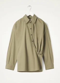 Discount STRAIGHT COLLAR TWISTED SHIRT Femme Chemises